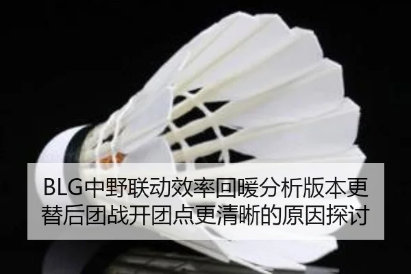 BLG中野联动效率回暖分析版本更替后团战开团点更清晰的原因探讨